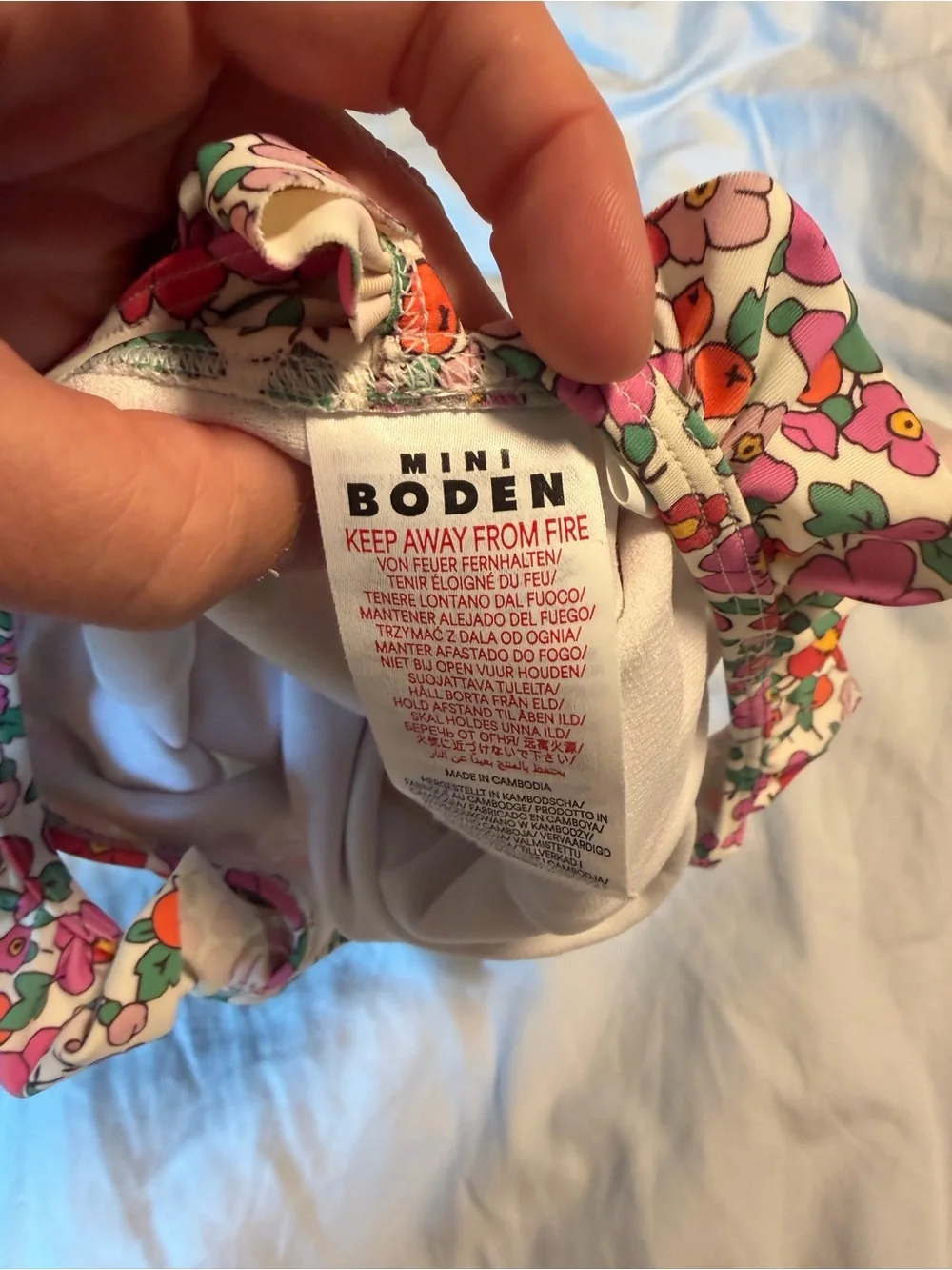 Mini Boden Hallie Frill Strap Swimsuit, 3-4 years